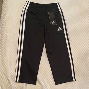 Adidas Toddler Black Joggers with White Stripes 4T